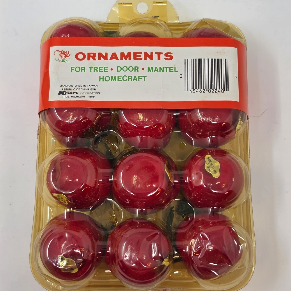 Vintage Kmart Trim A Tree Pear & Apple Christmas Tree Ornaments ~ 4 Boxes - Picture 9 of 16